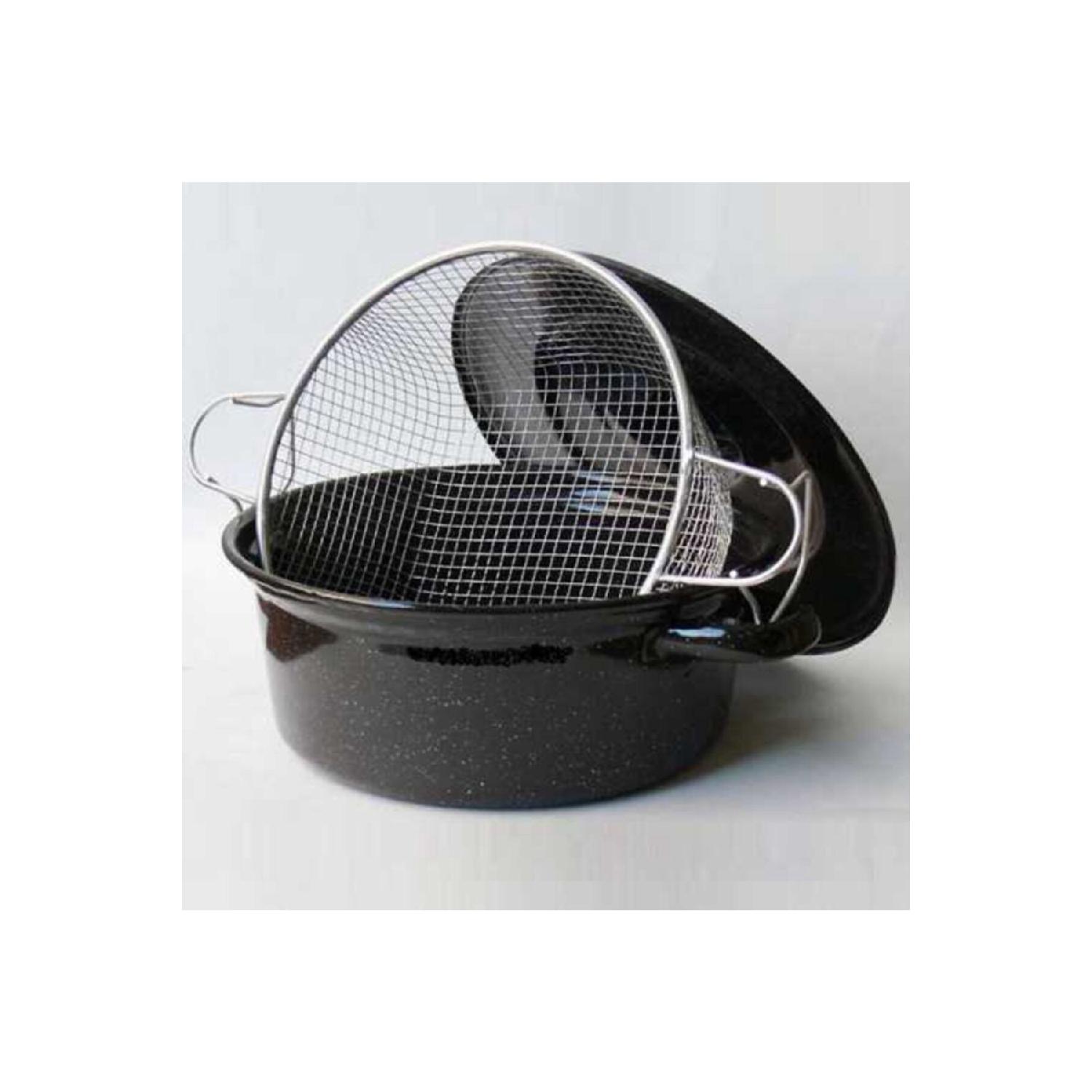 

Essan Fireproof Fryous Frying Frying Potch Enamel Pan чорний