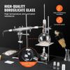 Essential Oil Distillation Kit, 500ml Distillation Apparatus, 3.3 Boro Lab Glassware Distillation Kit with Alcohol Lamp, Ceramic Mesh and 24, 40