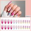 French Mid-length Almond Armor Star Flame Manicure European and American Fake Nail Wear Nails