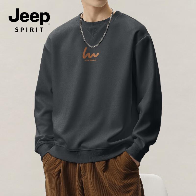 JEEP SPIRIT Мужской свитшот в стиле ретро, свободного кроя, с круглым вырезом L