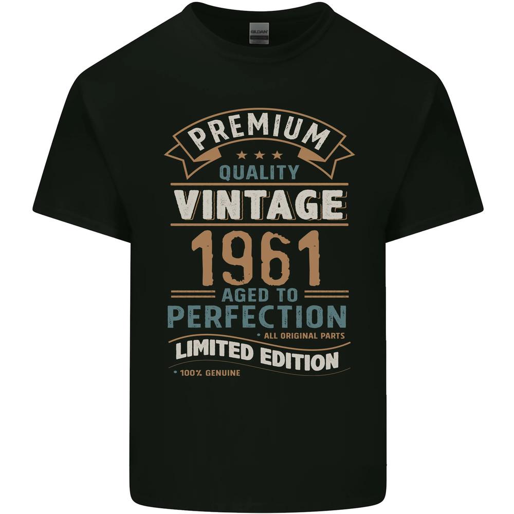Premium Vintage 63rd Birthday 1961 Mens Cotton T-Shirt Tee Top Unisex T-Shirt M