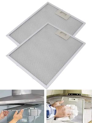 2 Pack Aluminum Mesh Grease Filters for Range Hoods Washable 350x240x9mm Compatible with Most Kitchen Extractors