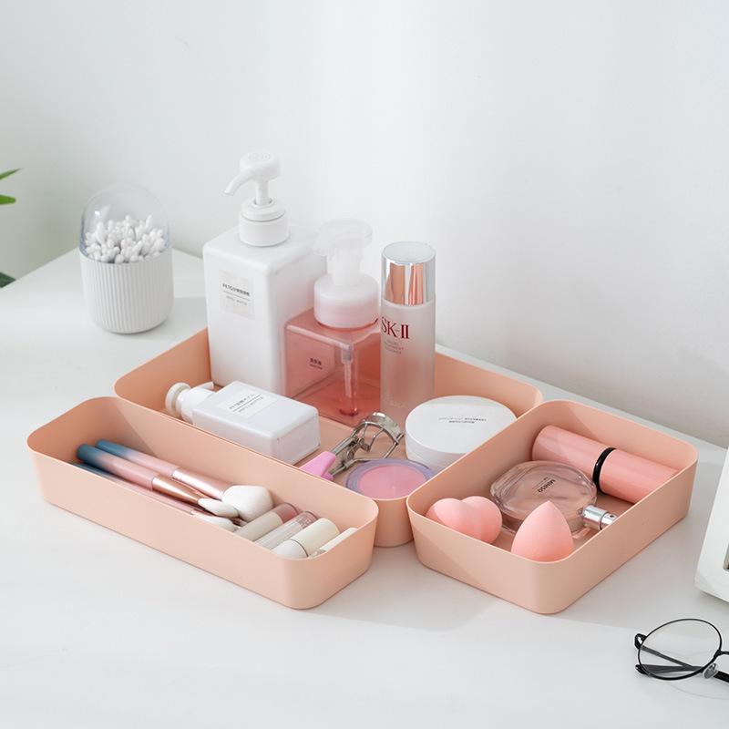 Stackable Frosted Plastic Storage Box with Dividers - Multi-purpose Organizer