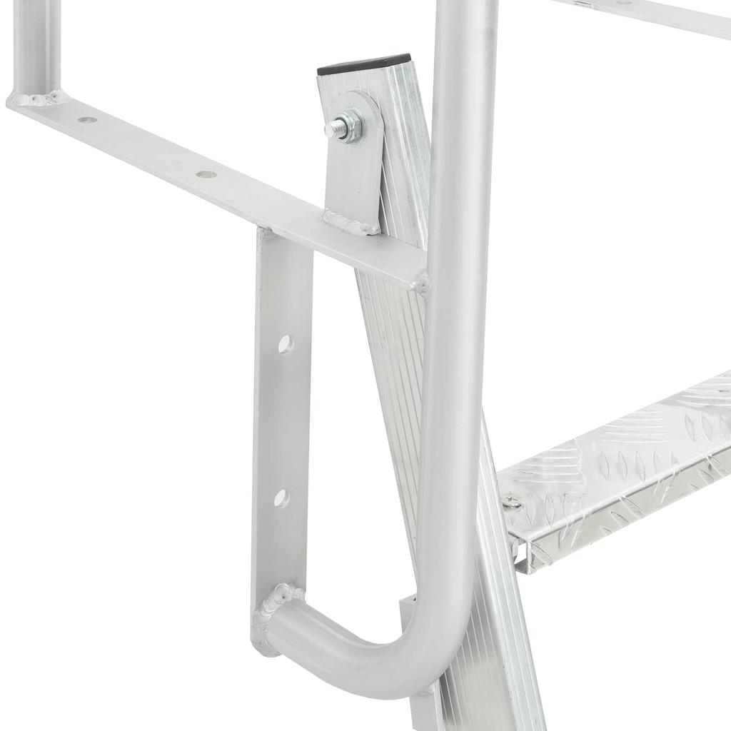 3 Step Dock Ladder Silver 58 X 77 X 144 Cm Aluminum