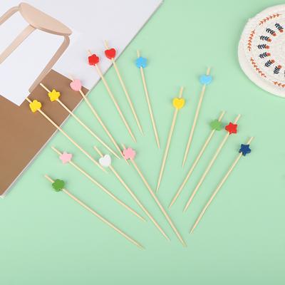 100Pcs/Bag Bamboo Stick Fruit Stick Cocktail Sticks Food Picks Party Decor