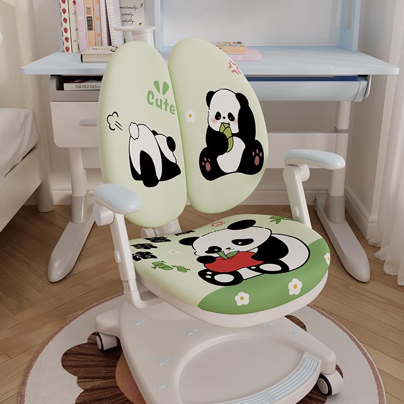 Children Learning Chair Cover Double-back Stretch Elastic Kids Study Computer Chair Slipcover Cartoon Printing Protect Cover
