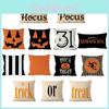 Leinen Kissenbezug Halloween Kürbis Trick Or Treat Design 45x45cm**