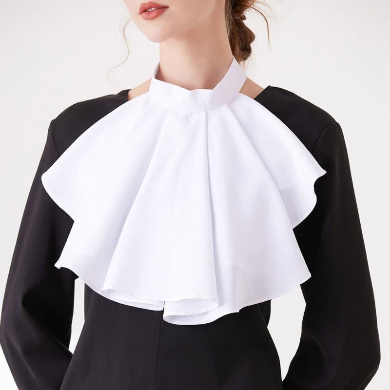 Elegant Pleated Collar Detachable Layered Neck Accessory For Women Men Kids Comfortable Polyester Fashion