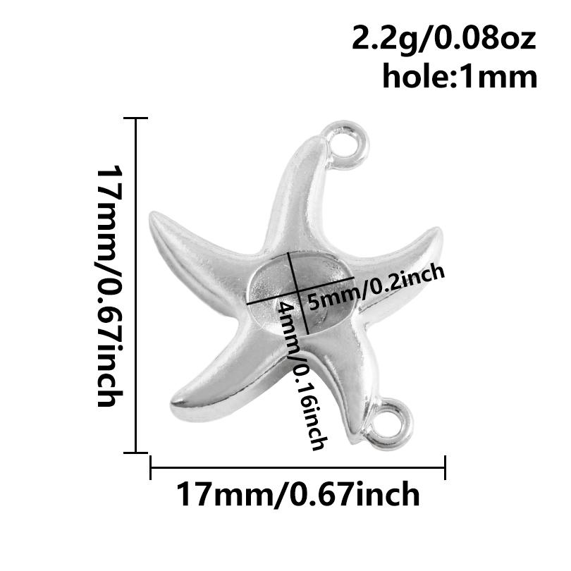 5pcs No Fade Metal Blank Settings Round Square Water Droplet Cabochon Pendant Stainless Steel Charm Pendants For Jewelry Making