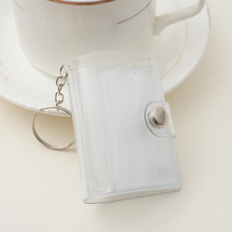 Waterproof PVC 2Inch Photo Album Holder with Keychain 20Photos Pocket Tear Resistant Construction for Protecting Memory