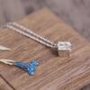 Cloud-jewelry Miniature White Box Necklace Pendant for Women [Wooden Gift Box Included] Sterling Silver 925 GBN-1C