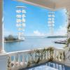 White Sea Shell Wind Chimes for Outside Handmade Beach Style Windchime for Patio Garden Beach Coastal Wedding Decor