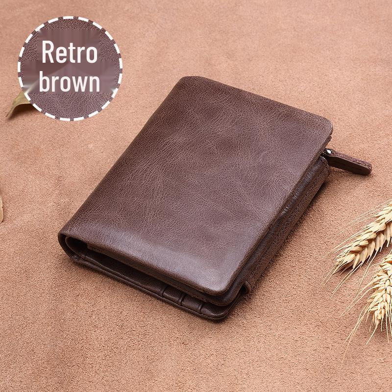 

2025 Men s Genuine Leather Wallet: Short, Cowhide, 2-in-1 Driver s License and Card Holder