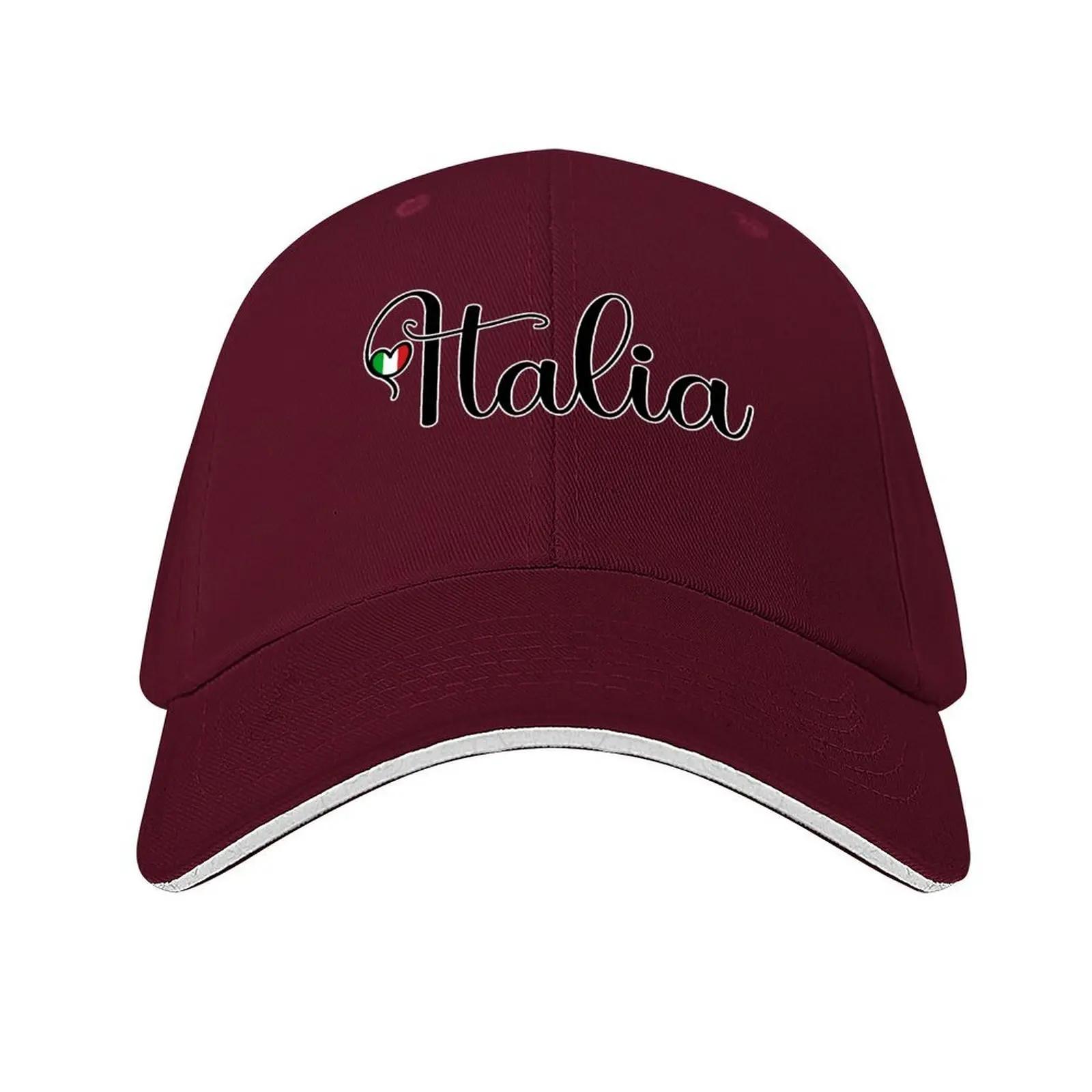 Italia With Italian Heart I Love Italia Baseball Cap tactical cap custom Hat party Hat Christmas Hat Boy Womens