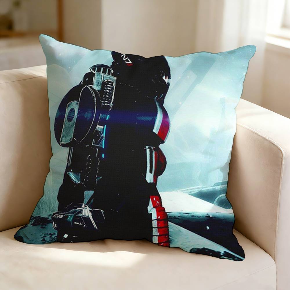 Scifi game MMass Effect NN Square DoubleSided printed Pillow Case Bedroom Bedside Pillow Sofa Cushion Cover