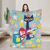 Pete The Cat Stars Blanket Cover Flannel Lightweight Throw Blanket for Bedding Couch Bedspread