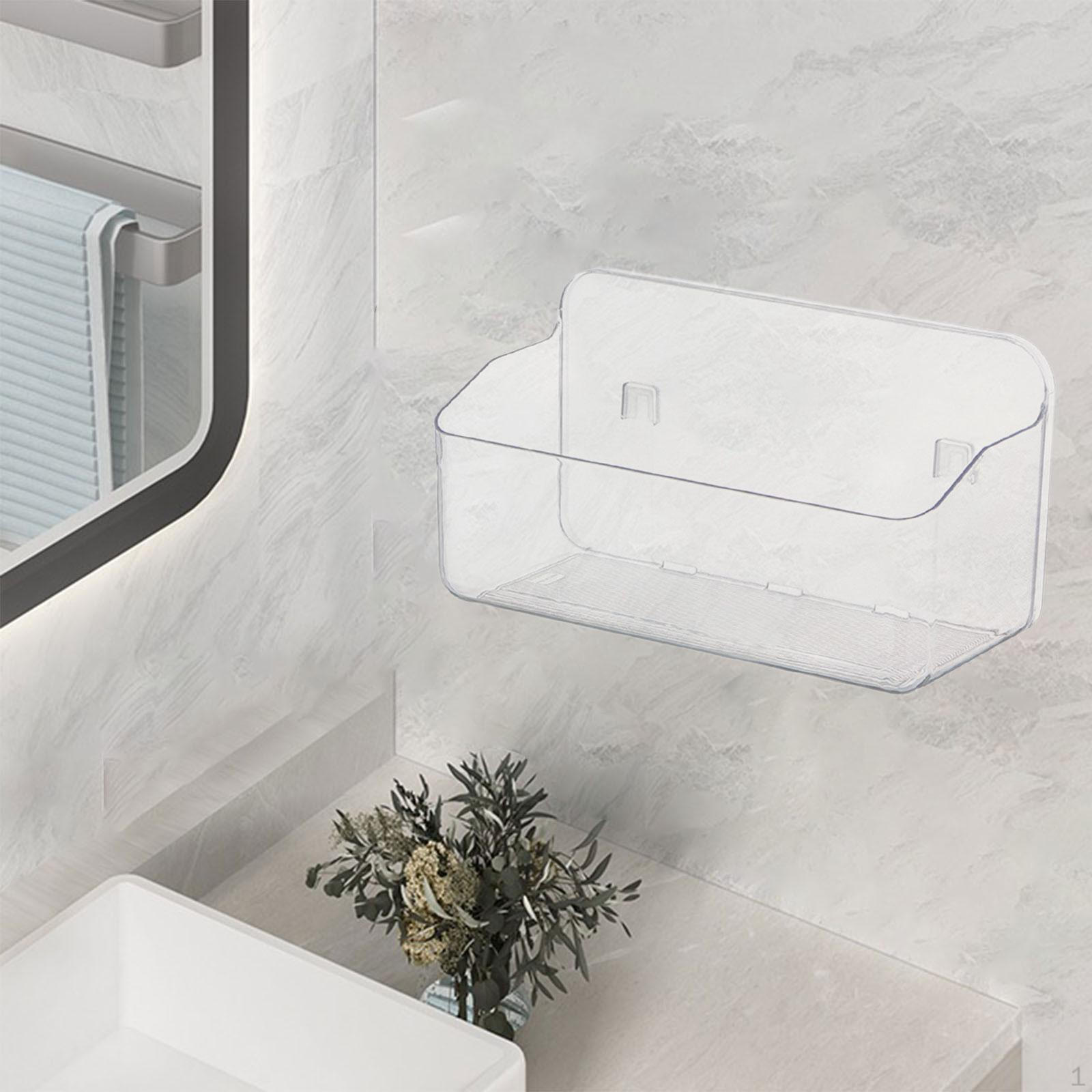 

Полка для ванной комнаты, акриловая полка для хранения, многоразовый домашний декор, портативный настенный душ для душа 28x13x15cm