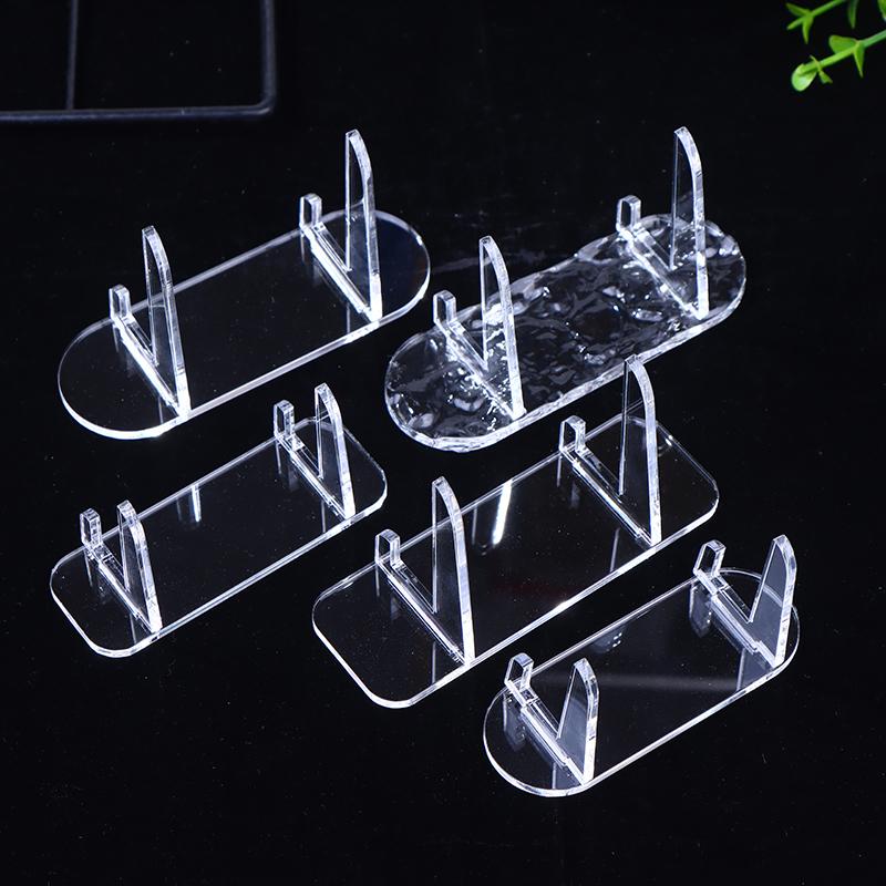 2Pcs Simple Hd Transparent Acrylic Badge Holder Japanese Anime Game Card Brick Pocard Postcard Display Stand Desk Decoration