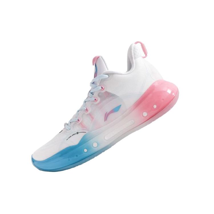 Li Ning YuShuai 14 Basketball Shoes Unisex Low Top White/Blue/Pink ABAR123-1