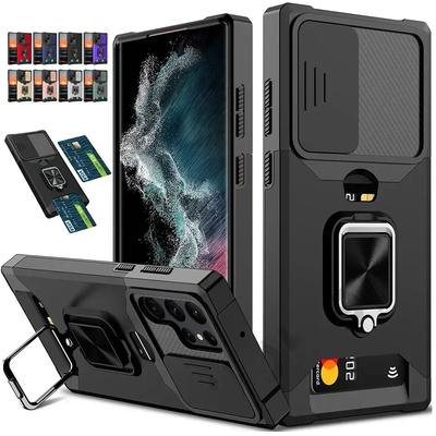 Shockproof Magnetic Holder Case for Samsung Galaxy S25 S24 S23 S22 S21 Ultra Plus FE Note 20 Ultra With Card Solt Cover