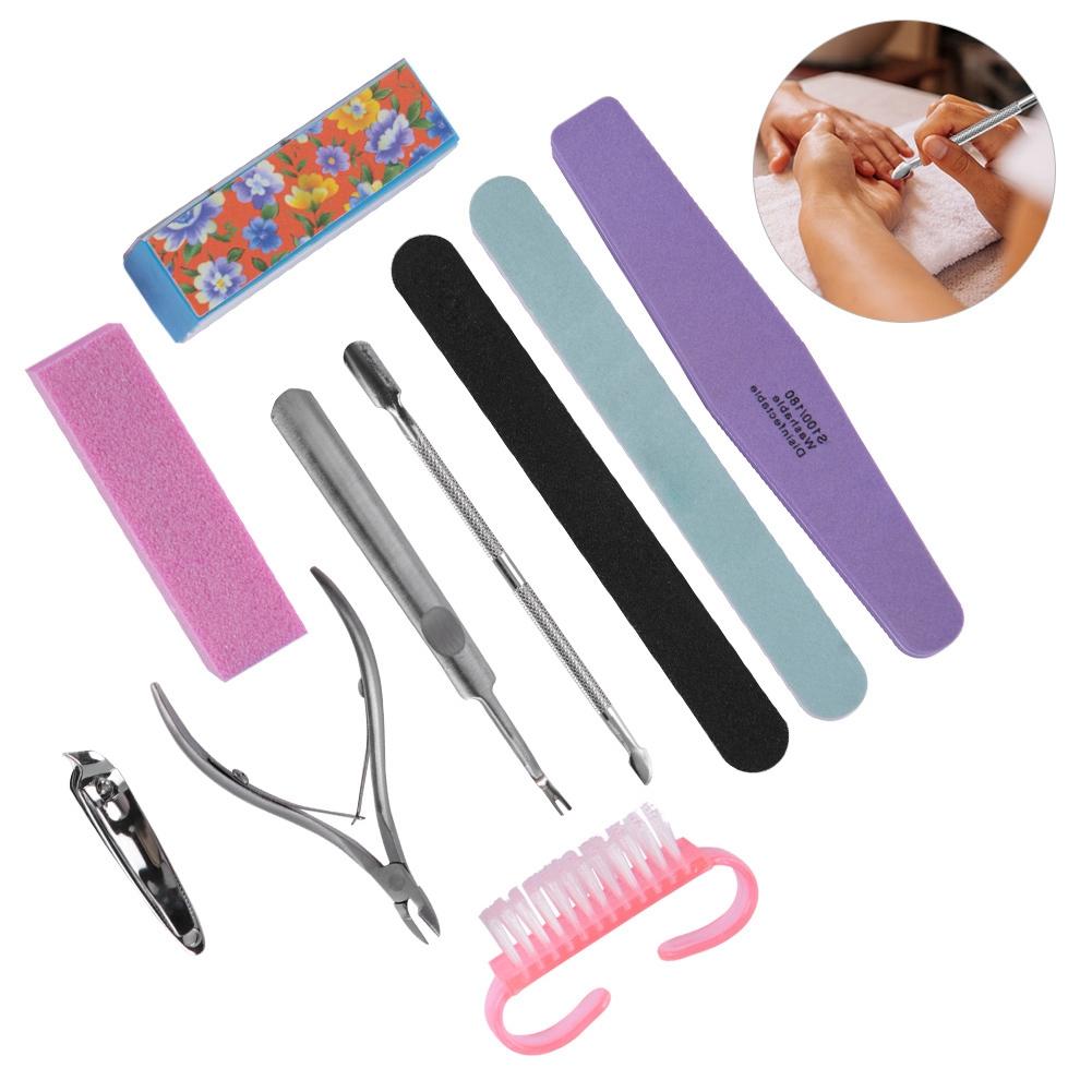 

10Pcs Professional Nail Art Manicure Pedicure Tool Set Nail Sanding Sponge Files Buffer Polish
