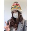 Sweet and cute fleece-lined women's winter knitted ear-protecting Lei Feng hat, versatile for autumn and winter, warm woolen hat for students
