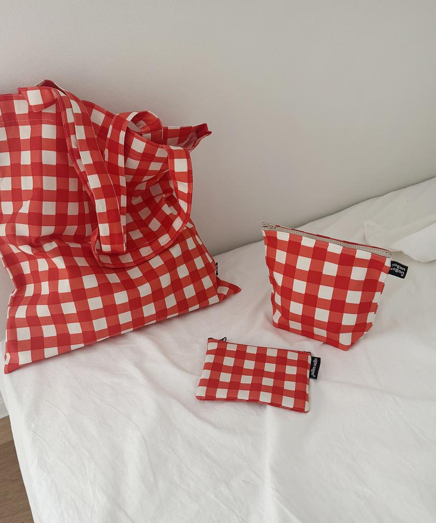 Sogonsogon Red Check Pouch W