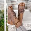 Sandály rybí tlamy v římském stylu se silnou podrážkou, kulatou špičkou, odhalenými prsty, plážové sandály s otevřenou špičkou na léto