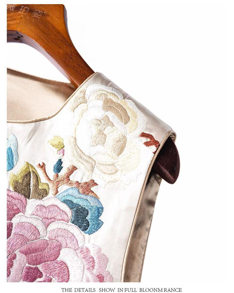 Damen Chinesische Ethnische Bestickte Ärmellose Weste