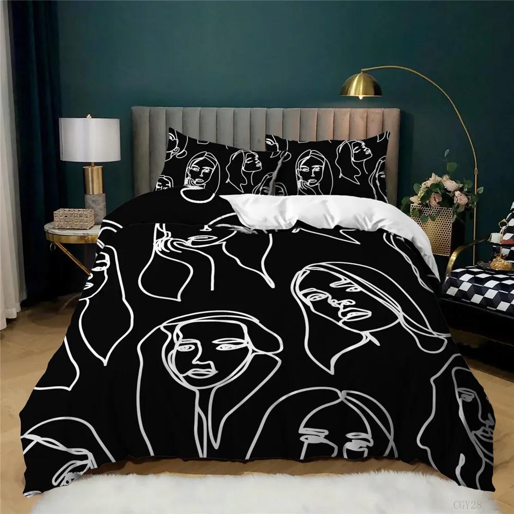 Duvet Cover Set Black High-grade Luxury Bedding Sets Gold Super King CalifKing Plus Size Home Textiles Bed Cover Pillowcases