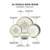 24 Piece Flower Waltz For 6 People New Bone Porcelain Dinner Set - Soup Serving Dinner Plate Set