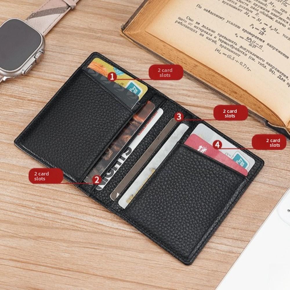 Portafoglio Morbido Super Sottile Vera Pelle Mini Porta Carte di Credito Portamonete Sottile Piccoli Porta Carte Portafoglio da Uomo Minimalista