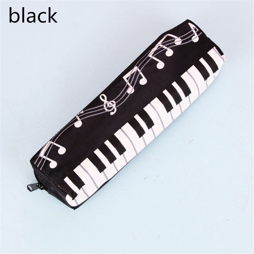 Creative Musical Note Piano Stationery Pouch Student Pencil Case Square Single Layer Oxford Cloth Pen Bag for Girls Boy