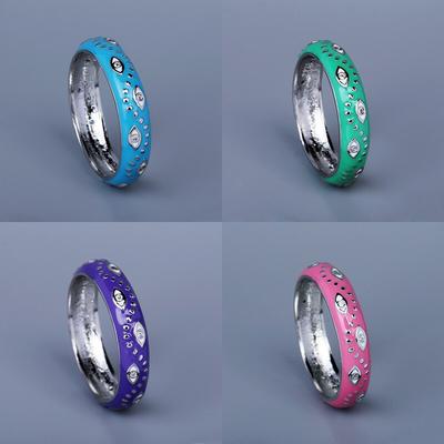 Anello squisito per anello da donna in smalto colorato alla moda Anello a forma di occhio Anello per feste Gioielli in smalto fatti a mano