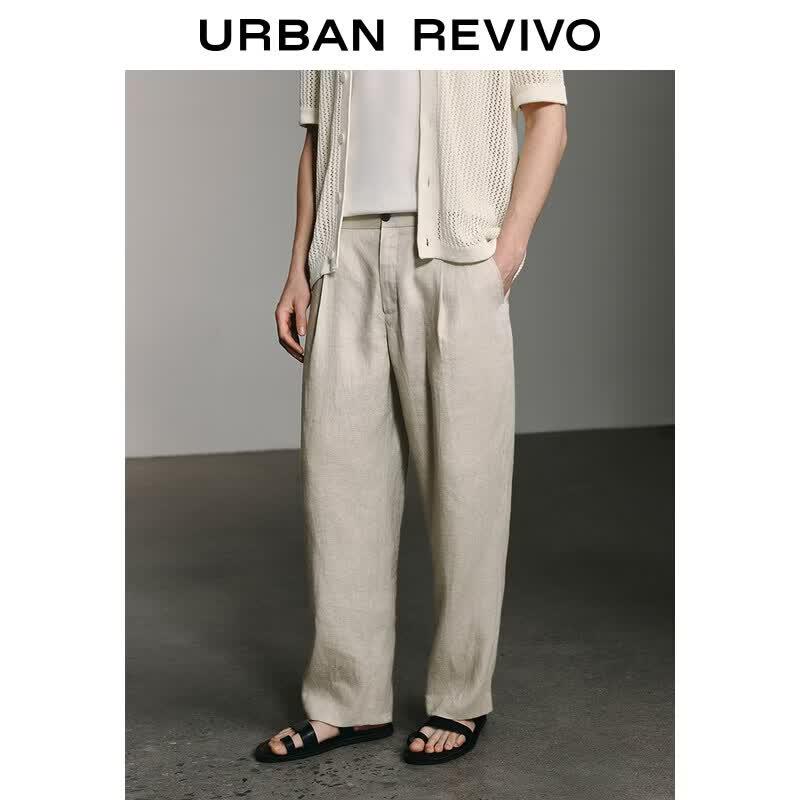 UR Urban Series Men s Pleated Cropped Linen Suit Pants 31