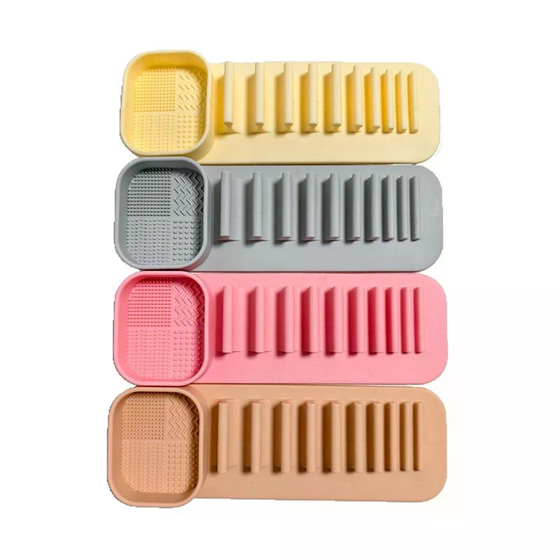 1PCS Silicone Washing Bowl Makeup Brush Cleaning Box Make-up Egg Drying Tool Set Powder Puff Washer Sponge Storage Artifact