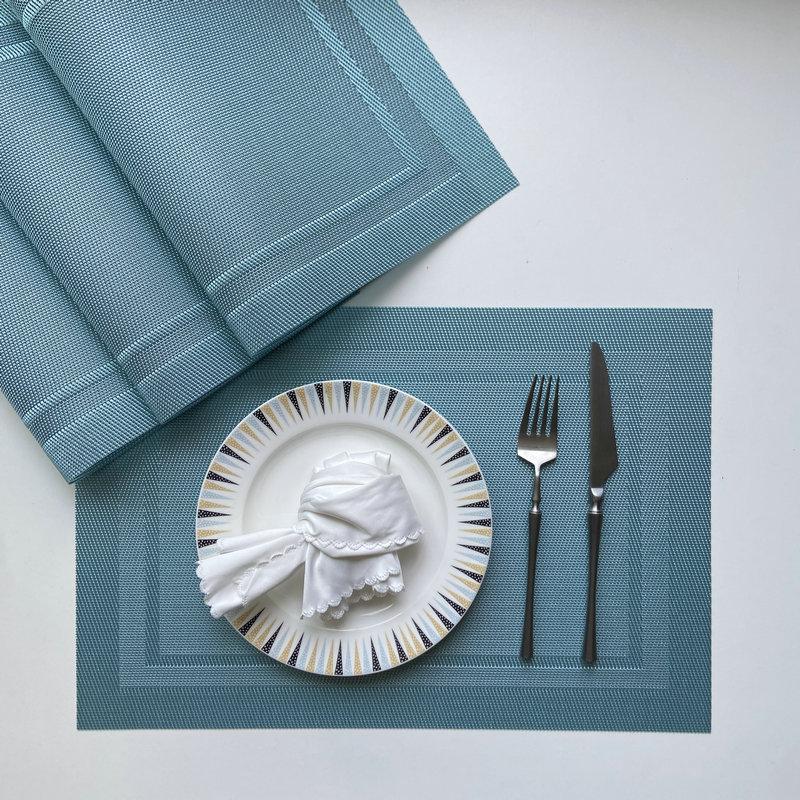 PVC Western food mat, hotel Teslin thermal insulation mat, single frame coaster, home non-slip double frame jacquard woven mat