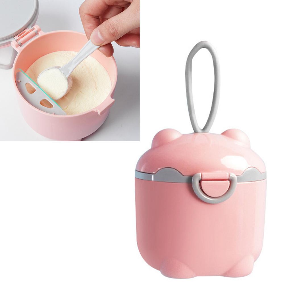 Baby Formula Dispenser Cute Bear Shaped Portable Milk Powder Dispenser Container for Fruit Snack L