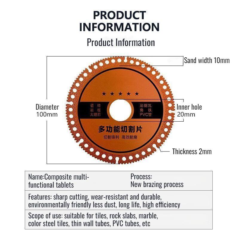 Ceramic Tile Cutting Disc Diamond Cutting Machine Carbide Cutting Disc Angle Grinder Attachment