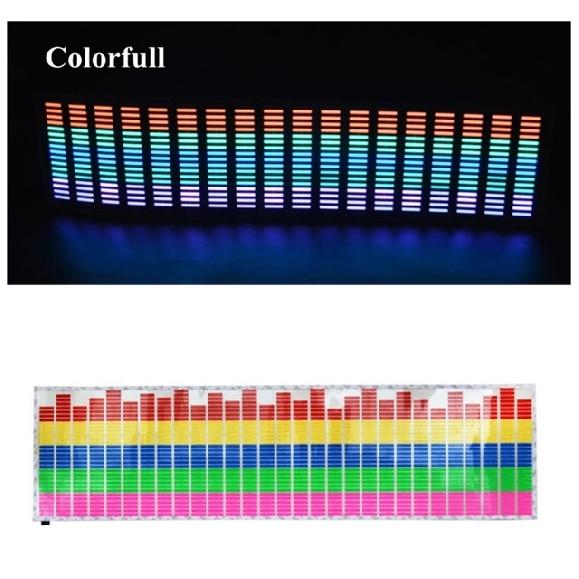 

Светодиодный эквалайзер на лобовое стекло автомобиля, активируемый звуком, неоновая EL-подсветка, лампа-стикер, мигающая в ритм музыки, стайлинг с блоком управления 45x11cm Colorful