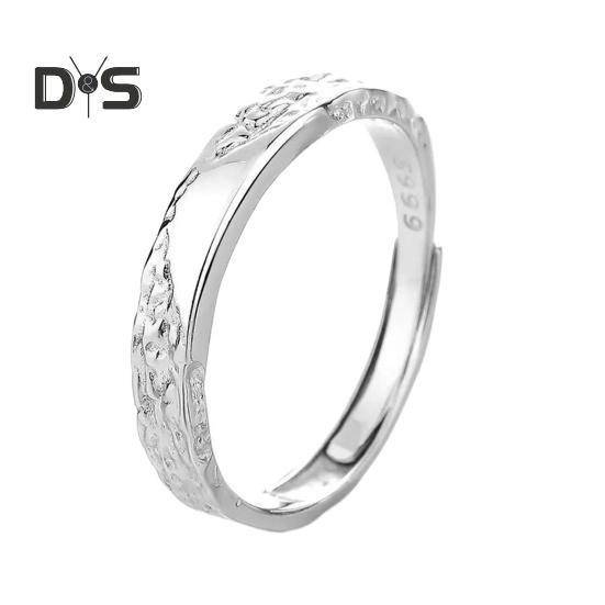 

Кольцо для пары Регулируемое открытое кольцо Полированная белая медь Простой стильный жетон на годовщину брака Подарок на свадьбу унисекс Подходящее кольцо Male