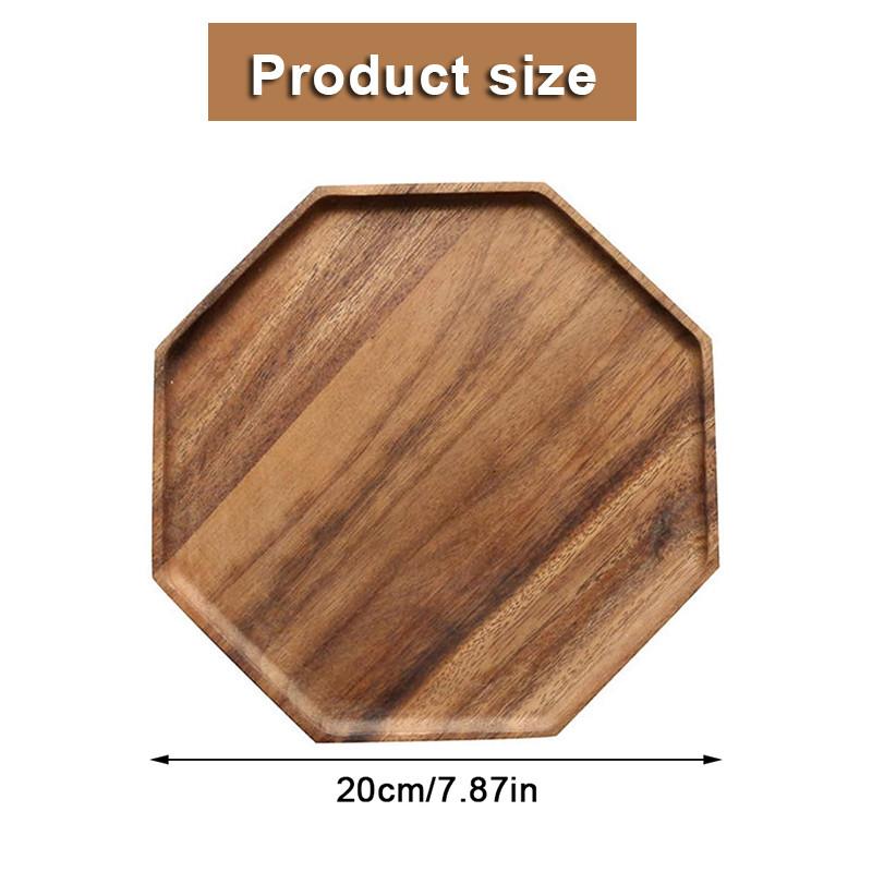Akáciové dřevěné podnosy Servírovací talíře Osmiúhelníkový servírovací podnos Prkénko na chléb na ovoce, salát, sýrový talíř, podložky pod talíře