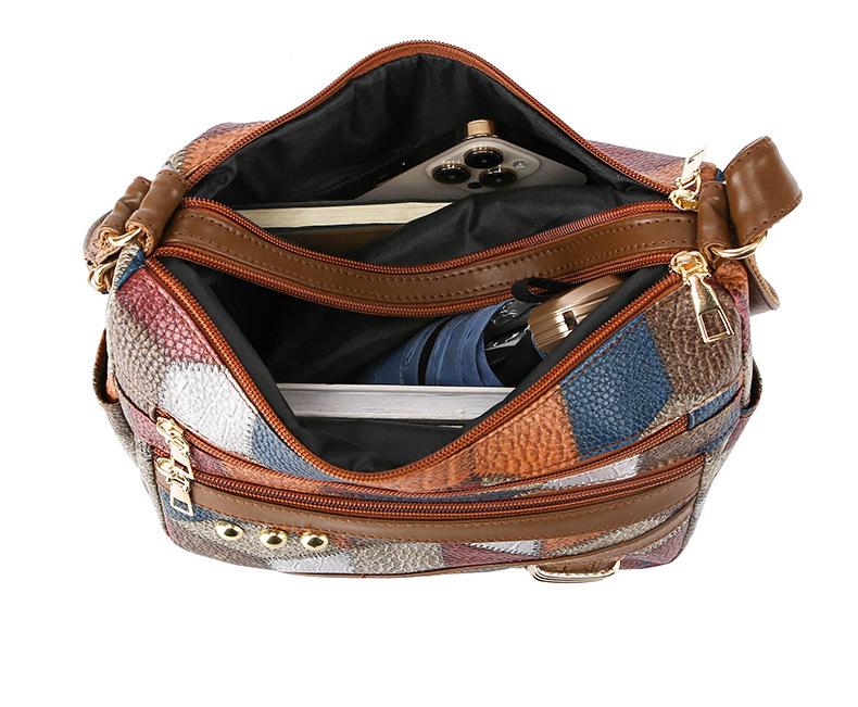 2024 Women's Versatile Multi-Layer PU Shoulder Bag - Large Capacity Crossbody for Moms