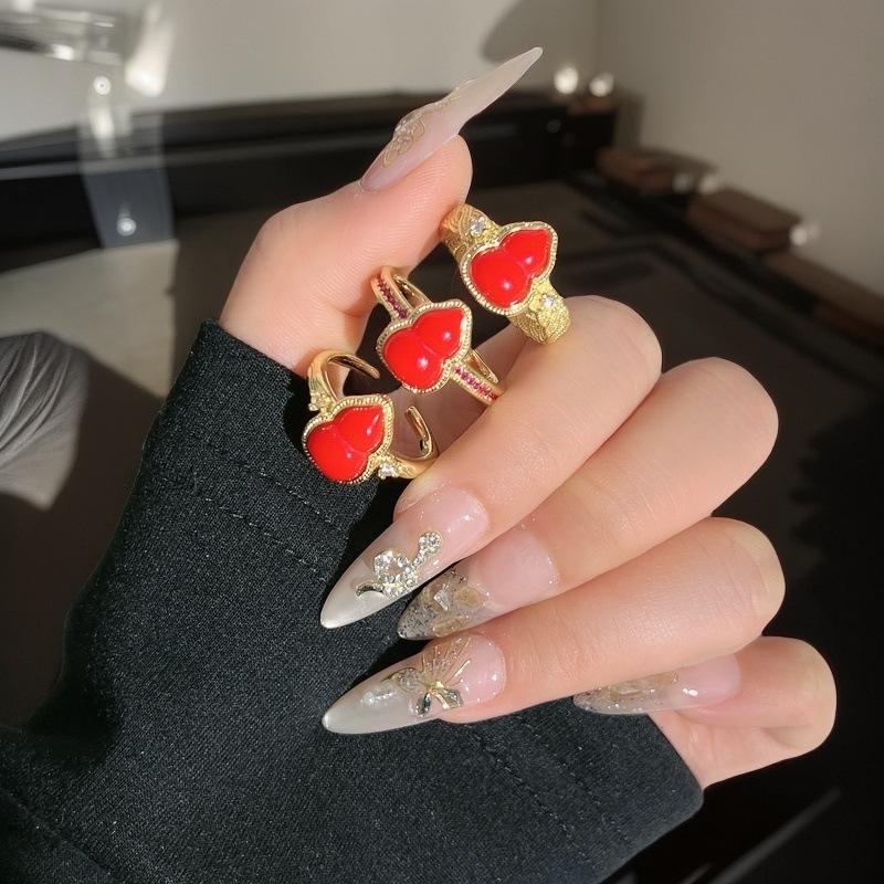 National Tide Style Red Gourd Fulu Opening Ring Niche Design Light Luxury French Retro Medieval Ring