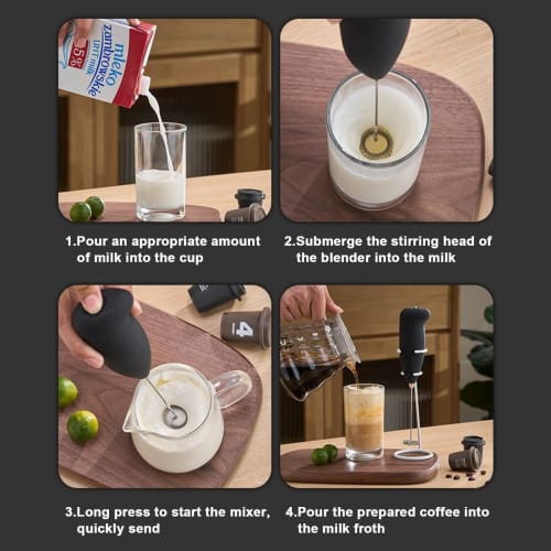 Ultra-Lightweight Handheld Milk Frother, Mini Electric Mixer for Coffee, Cappuccino, Latte, Matcha, and Hot Chocolate