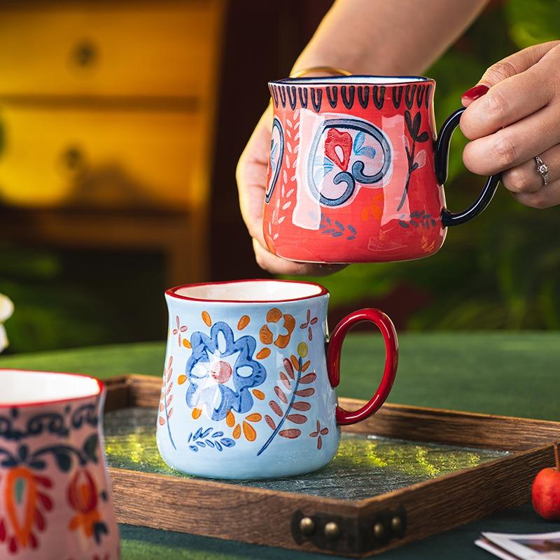 Pastoral Secret Cup Household Ceramic Mug Water Cup Office Couple Cup Coffee Cup Breakfast Cup Tea Cup