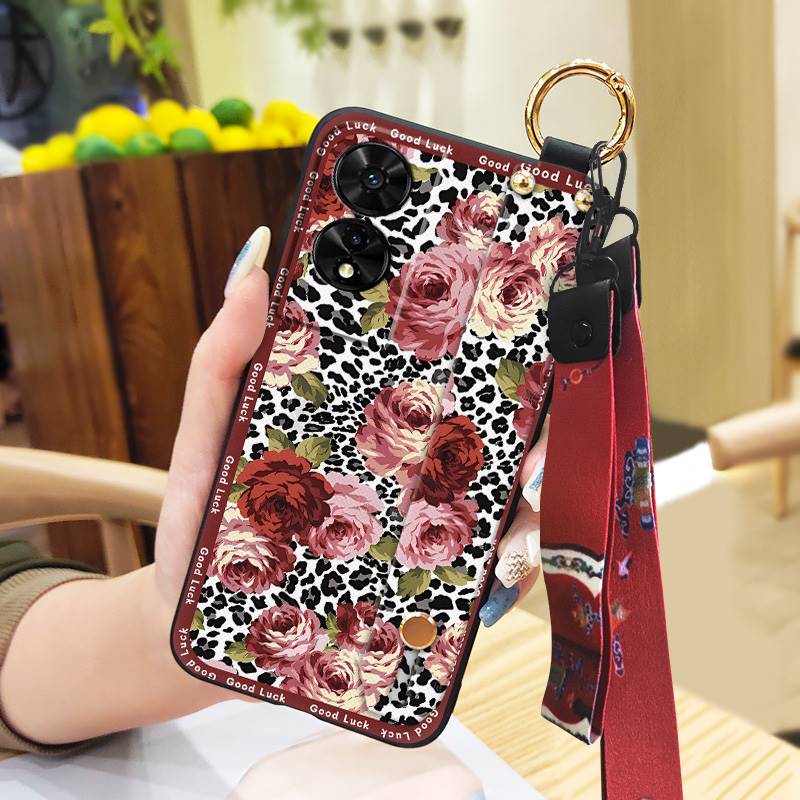 Weiche Hülle Schmutzabweisende Handyhülle Für TCL 505/T509K/T5094 Chinesischer Stil Wasserdicht Trageband Stoßfest Langlebig Ring