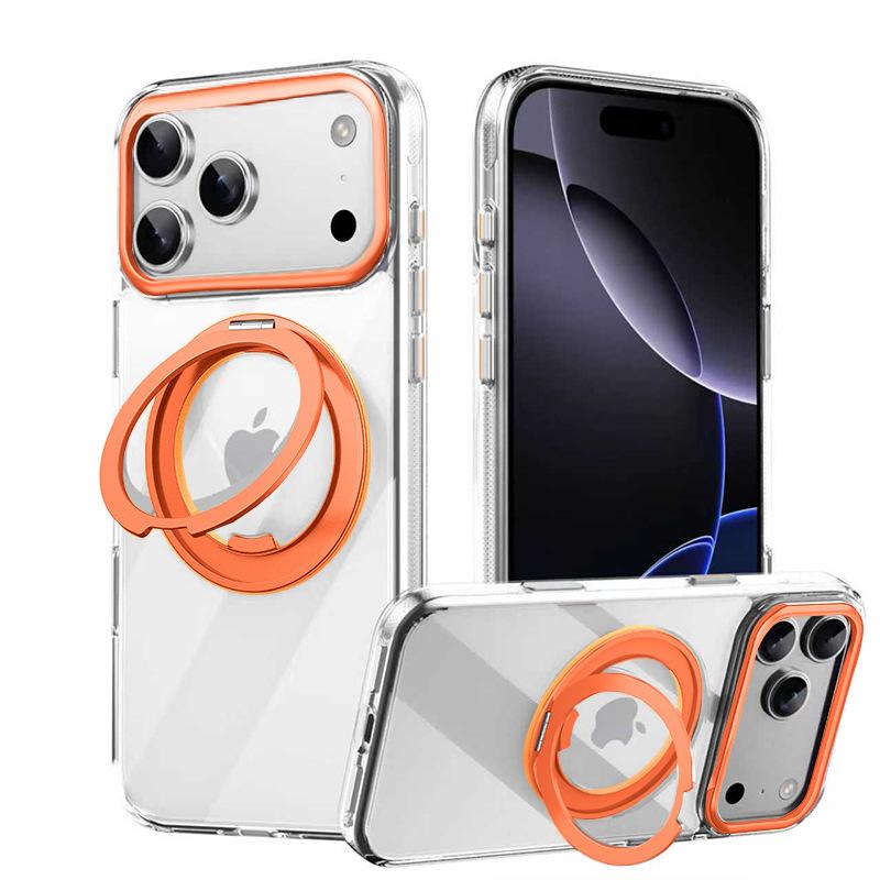 Applicable to iPhone16 Pro mobile phone case, gear 360 magnetic suction bracket, Apple 18 mobile phone case with AI touch button.