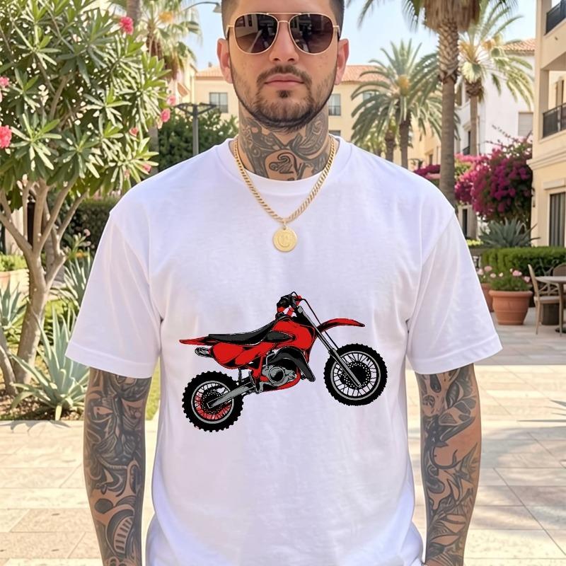 

European sizes Motorcycle Graphic T-Shirt for Men - Perfect for Summer Festivals, Family Gatherings & Corporate Team Building 4XL