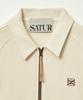 Satur Lawton Waffle Collar Track Zip-Up Jacket Cream